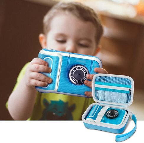حقيبة كاميرا رقمية فورية للأطفال متوافقة مع كاميرا VTech KidiZoom PrintCam/Creator وورق إعادة تعبئة الطباعة الحرارية، حقيبة تخزين محمولة للسفر مع ملحقات وحزام كتف - وردي in Kuwait