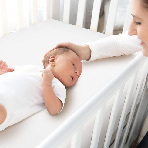 ملاءة سرير أطفال ملائمة مكونة من قطعتين لسرير الأطفال القياسي وفراش الأطفال الصغار، ملاءة أطفال من الألياف الدقيقة فائقة النعومة مقاس 28 × 52 × 8 بوصة (رمادي-أبيض) in Kuwait