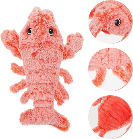 balacoo Furret Plush Catnip Moving Lobster Fish Cat Toy Electric Dancing Lobster Fish Catnip Interactive Toy USB Rechargeable Chewing Toy for Indoor Pets Cats Dog Red Kitten Toys in Saudi Arabia