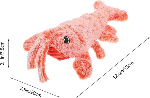 balacoo Furret Plush Catnip Moving Lobster Fish Cat Toy Electric Dancing Lobster Fish Catnip Interactive Toy USB Rechargeable Chewing Toy for Indoor Pets Cats Dog Red Kitten Toys in Saudi Arabia