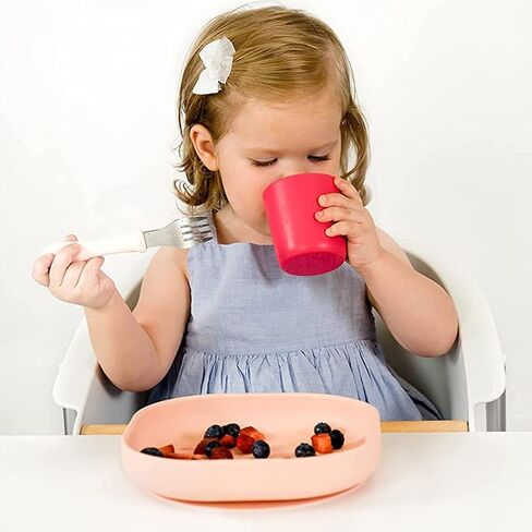 Beaba Silicone Baby Suction Plate, Non-Slip Suction Bottom - Easy to Clean, Silicone Plates for Baby, Toddler Plates, Baby Plate, Baby Essentials, Mineral in Saudi Arabia