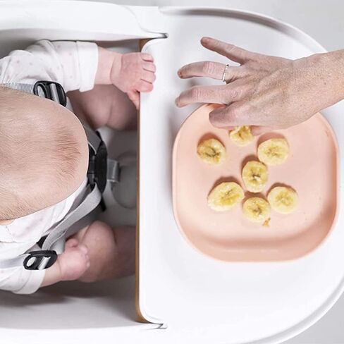 Beaba Silicone Baby Suction Plate, Non-Slip Suction Bottom - Easy to Clean, Silicone Plates for Baby, Toddler Plates, Baby Plate, Baby Essentials, Mineral in Saudi Arabia