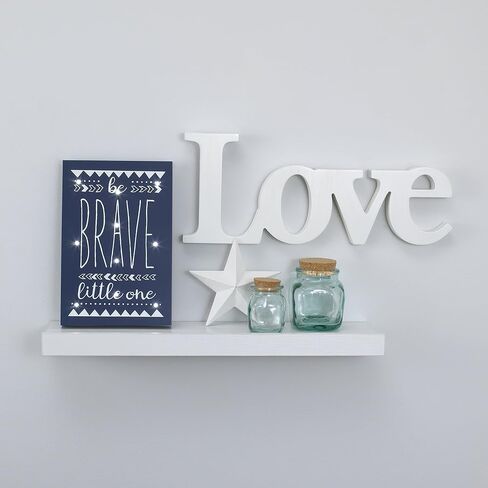 Little Love من NoJo Aztec ديكور حائط مضاء، Be Brave Little One، أزرق داكن/أبيض in Kuwait