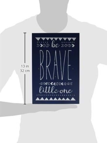 Little Love من NoJo Aztec ديكور حائط مضاء، Be Brave Little One، أزرق داكن/أبيض in Kuwait