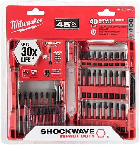 Milwaukee 40-Piece Shockwave Impact Driver Bit Set (48-32-4020) in Saudi Arabia