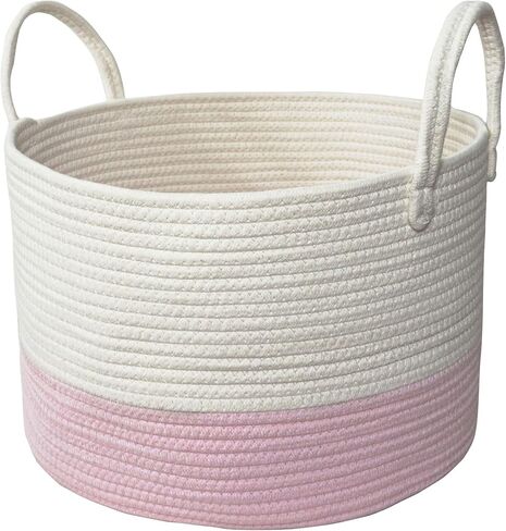 Toys Storage Basket Extra Large Woven Rope Baskets with Handles for Blankets,Clothes,Towels Laundry Basket Nursery Organizer Bins in Kuwait