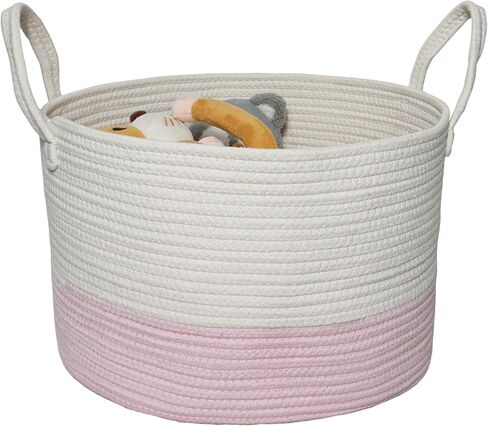 Toys Storage Basket Extra Large Woven Rope Baskets with Handles for Blankets,Clothes,Towels Laundry Basket Nursery Organizer Bins in Kuwait