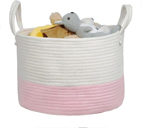Toys Storage Basket Extra Large Woven Rope Baskets with Handles for Blankets,Clothes,Towels Laundry Basket Nursery Organizer Bins in Kuwait