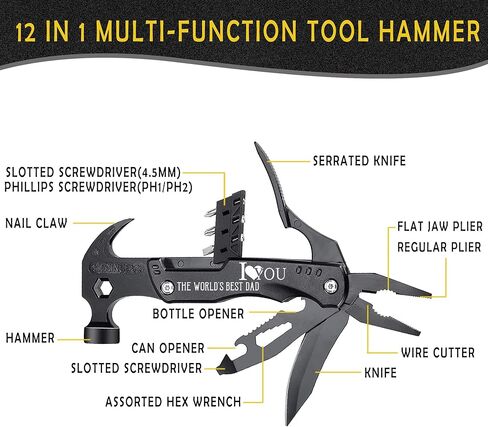 Gifts for Dad, Dad Gifts from Daughter, Unique Dad Valentines Day Multifunctional Tool Set Man Gift, Cool Birthday Gifts for Him, Dad Father's Day Bithday Gift for Men Husband in Kuwait