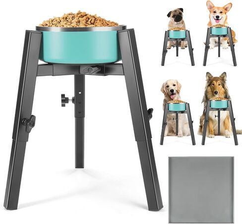 Elevated Dog Bowl Stand,Food Water Holder with Silicone Mat,Adjustable Hight and Size Raised Dog Bowl,Fits 4-8inches Bowls,5 Gear Elevated for Small,Medium and Large Dogs in Kuwait
