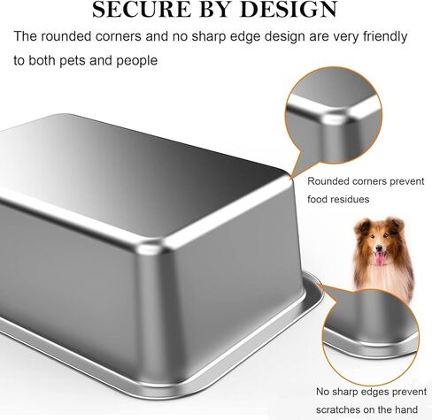 وعاء ماء كبير للكلاب سعة 1.2 جالون، قطعتان من أوعية الكلاب المصنوعة من الفولاذ المقاوم للصدأ للكلاب الكبيرة/الكبيرة جدًا، أوعية طعام ومياه للكلاب للاستخدام الداخلي والخارجي in Kuwait