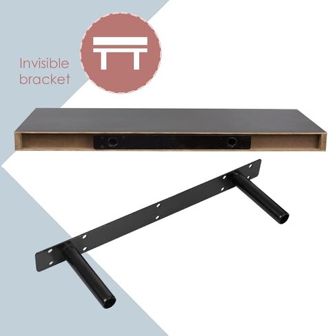 رف حائط عائم من Home Basics باللون الأبيض مقاس 18 بوصة (عبوة واحدة) رف معاصر وحديث لإطارات الصور والمنحوتات والنباتات والأساسيات | دعامات تثبيت غير مرئية in Saudi Arabia