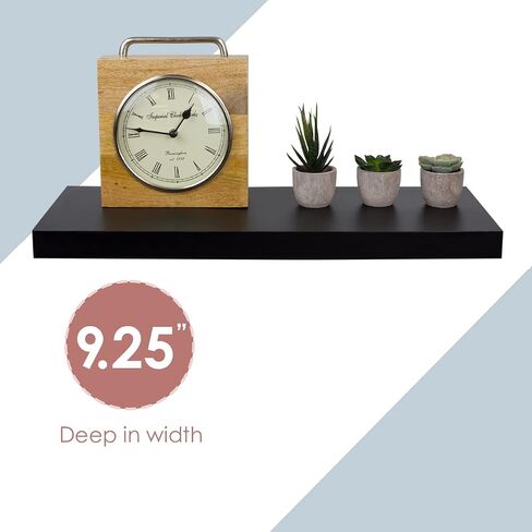رف حائط عائم من Home Basics باللون الأبيض مقاس 18 بوصة (عبوة واحدة) رف معاصر وحديث لإطارات الصور والمنحوتات والنباتات والأساسيات | دعامات تثبيت غير مرئية in Saudi Arabia