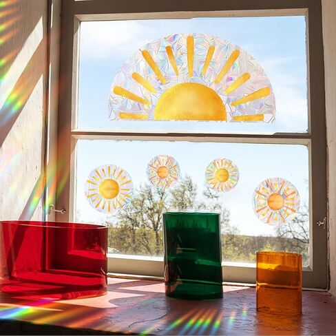 ملصقات نافذة قوس قزح، ملصقات نافذة مضادة للتصادمات لإنقاذ الطيور من اصطدامات النوافذ، ملصقات نافذة لالتقاط الشمس للأطفال، لوازم حفلات أعياد الميلاد، ديكورات منزلية للعطلات، ضوء الشمس in Kuwait