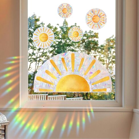 ملصقات نافذة قوس قزح، ملصقات نافذة مضادة للتصادمات لإنقاذ الطيور من اصطدامات النوافذ، ملصقات نافذة لالتقاط الشمس للأطفال، لوازم حفلات أعياد الميلاد، ديكورات منزلية للعطلات، ضوء الشمس in Kuwait