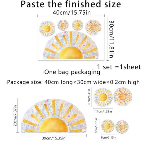 ملصقات نافذة قوس قزح، ملصقات نافذة مضادة للتصادمات لإنقاذ الطيور من اصطدامات النوافذ، ملصقات نافذة لالتقاط الشمس للأطفال، لوازم حفلات أعياد الميلاد، ديكورات منزلية للعطلات، ضوء الشمس in Kuwait