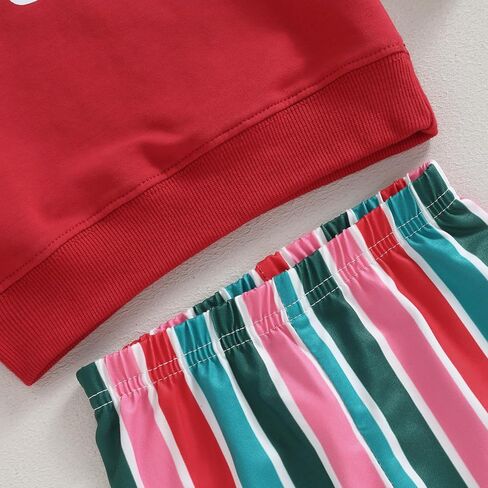 Newbgclo طفلة عيد الميلاد الزي طويل الأكمام رسالة البلوز قمم سانتا جرس قيعان السراويل مجموعة طفل ملابس عيد الميلاد in Kuwait