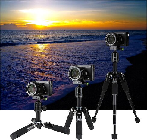 Fotopro Mini Tripod with Ball Head Phone Mount Detachable Selfie Stick Folded only 8.6" Max Load up to 6.6 lbs FY-810 Black in Kuwait
