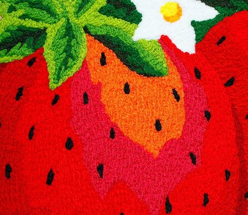 Cute Strawberry Shape Bathroom Rug for Kids Non Slip Absorbent Bath Mat Washable Shaggy Kids Bedroom Decor Bathroom Door Mat 32 by 24 Inch in Saudi Arabia
