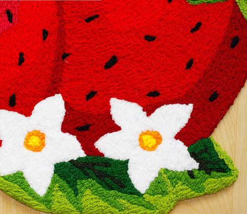 Cute Strawberry Shape Bathroom Rug for Kids Non Slip Absorbent Bath Mat Washable Shaggy Kids Bedroom Decor Bathroom Door Mat 32 by 24 Inch in Saudi Arabia