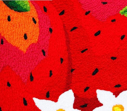 Cute Strawberry Shape Bathroom Rug for Kids Non Slip Absorbent Bath Mat Washable Shaggy Kids Bedroom Decor Bathroom Door Mat 32 by 24 Inch in Saudi Arabia