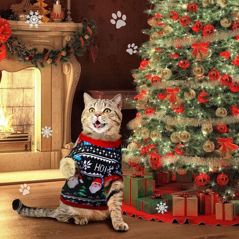 6 Pieces Christmas Dog Clothes Pet Shirts Breathable Puppy Vest Printed Christmas Snowman Reindeer Santa Claus Dog Shirts for Soft Outfit Dogs and Cats (L(8.8lbs-11.1lbs)) in Saudi Arabia