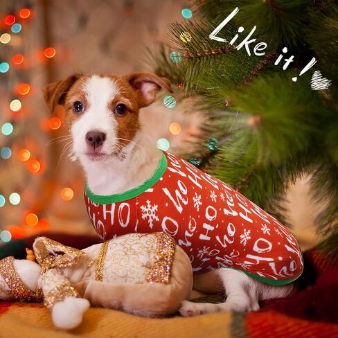 6 Pieces Christmas Dog Clothes Pet Shirts Breathable Puppy Vest Printed Christmas Snowman Reindeer Santa Claus Dog Shirts for Soft Outfit Dogs and Cats (L(8.8lbs-11.1lbs)) in Saudi Arabia