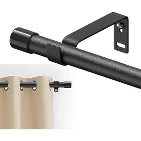 Curtain Rod for Windows 30 to 87 Inch 5/8 Inch Small Black Adjustable Curtain Rod Set for Bedroom Window Heavy Duty Drapery Rods with Brackets in Kuwait