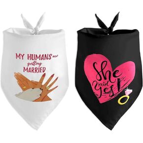 Do-Dottii My Humans يتزوجون قالت نعم باندانا الكلب لصور الزفاف، هدية الخطوبة، هدية دش الزفاف، باندانا الكلب، باندانا زفاف الكلب، إعلان الخطوبة، باندانا الكلب (أسود + أبيض) in Kuwait