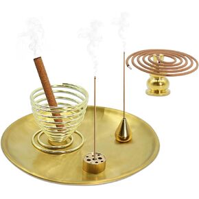 Dexspoeny Palo Santo Holder, Incense Burners Holder for Incense Sticks/Coil/Incense Cones, Gourd/Water Drop-Shaped Bracket Ash Catcher for Meditation Yoga Room Home Decor Idealistic 5 in 1 Holder in Kuwait