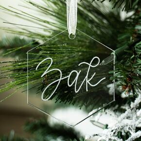 UNIQOOO 3" Clear Round Acrylic Christmas Ornament 2023, 4mm Extra Thick, DIY Bulk Blank Circle Bulb Xmas Bauble Tree Decorations, Stocking Name Tag, Holiday Tags, Momento, 18 Pack in Kuwait