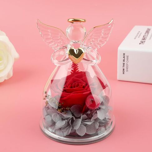 سونيا تماثيل ملاك هدية عيد الحب للجدة والام الحفاظ على الورود إلى الأبد هدية الملاك للنساء والأم والجدة في عيد الميلاد وعيد الشكر - احمر in Kuwait