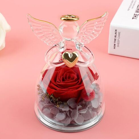 سونيا تماثيل ملاك هدية عيد الحب للجدة والام الحفاظ على الورود إلى الأبد هدية الملاك للنساء والأم والجدة في عيد الميلاد وعيد الشكر - احمر in Kuwait