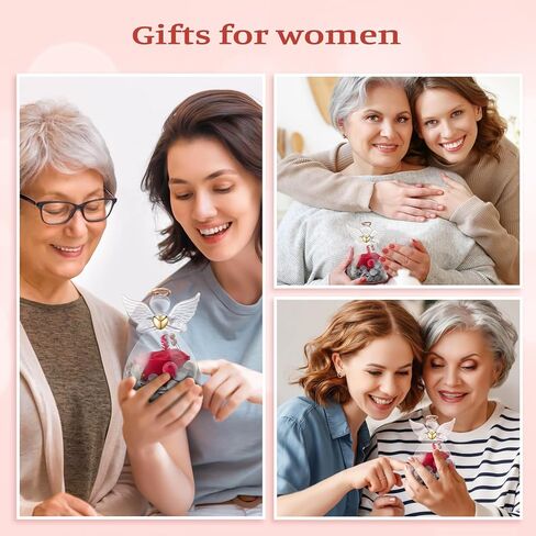 سونيا تماثيل ملاك هدية عيد الحب للجدة والام الحفاظ على الورود إلى الأبد هدية الملاك للنساء والأم والجدة في عيد الميلاد وعيد الشكر - احمر in Kuwait