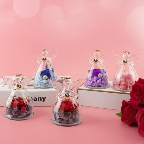 سونيا تماثيل ملاك هدية عيد الحب للجدة والام الحفاظ على الورود إلى الأبد هدية الملاك للنساء والأم والجدة في عيد الميلاد وعيد الشكر - احمر in Kuwait