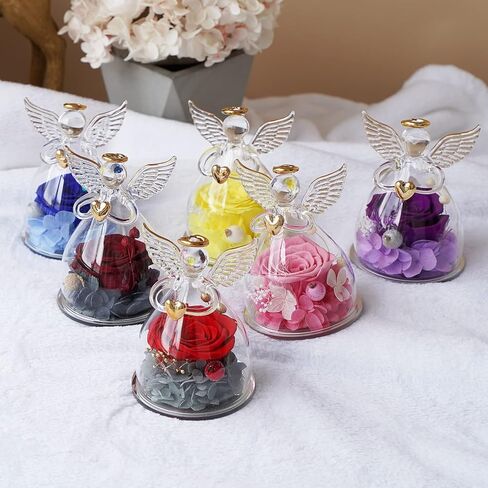 سونيا تماثيل ملاك هدية عيد الحب للجدة والام الحفاظ على الورود إلى الأبد هدية الملاك للنساء والأم والجدة في عيد الميلاد وعيد الشكر - احمر in Kuwait