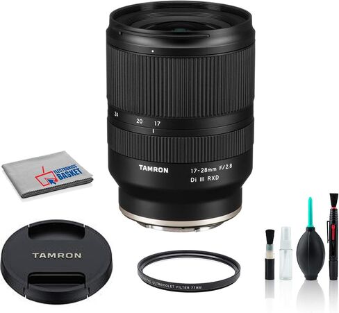 Tamron 17-28mm f/2.8 Di III RXD Lens for Sony Mirrorless Full Frame E Mount AFA046S-700 with UV Filter + Cleaning Kit (International Model) in Saudi Arabia