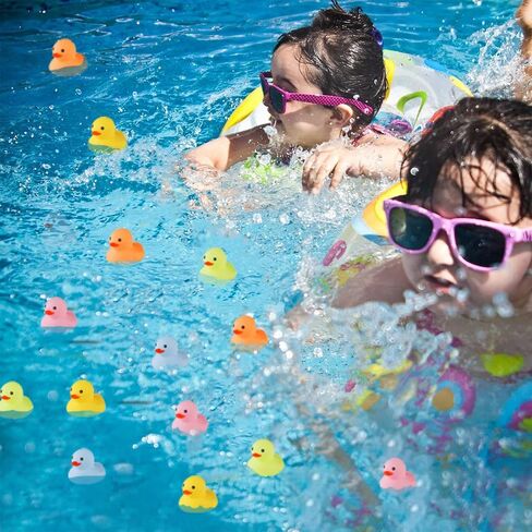 50 Pcs Multicolor Mini Rubber Duck Bath Toy ,Squeak and Float Colored Small Ducks in Bulk Baby Sower Ducks ,Jeep Ducking Birthday Gifts Classroom Incentives Summer Beach and Pool Activity in Saudi Arabia