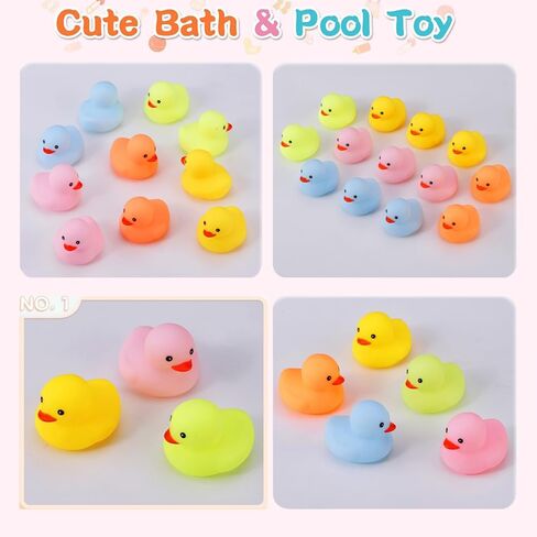 50 Pcs Multicolor Mini Rubber Duck Bath Toy ,Squeak and Float Colored Small Ducks in Bulk Baby Sower Ducks ,Jeep Ducking Birthday Gifts Classroom Incentives Summer Beach and Pool Activity in Saudi Arabia