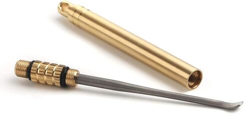 ORYOUGO 5 قطع من أعواد الأسنان المحمولة من التيتانيوم لإزالة شمع الأذن المعدنية 2 في 1 جيب سلسلة مفاتيح نحاسية قابلة لإعادة الاستخدام وشوكة الفاكهة والتخييم EDC أدوات العناية بالفم in Kuwait