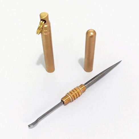 ORYOUGO 5 قطع من أعواد الأسنان المحمولة من التيتانيوم لإزالة شمع الأذن المعدنية 2 في 1 جيب سلسلة مفاتيح نحاسية قابلة لإعادة الاستخدام وشوكة الفاكهة والتخييم EDC أدوات العناية بالفم in Kuwait