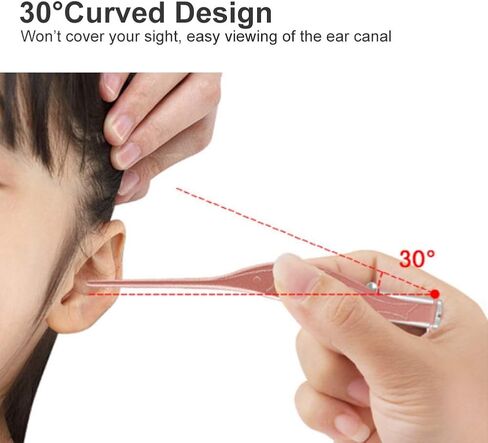 Ear Wax Removal Tool Kit LED 3 in 1 Cleaner for Earwax and Nasal Booger,Stainless Steel with Plastic Safety Smooth Without Hurting ear,Ear Spoon Pick Set With Storage Box for Kids and Adult in Saudi Arabia