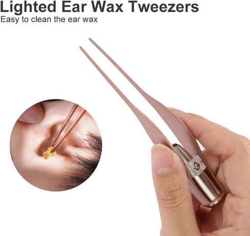 Ear Wax Removal Tool Kit LED 3 in 1 Cleaner for Earwax and Nasal Booger,Stainless Steel with Plastic Safety Smooth Without Hurting ear,Ear Spoon Pick Set With Storage Box for Kids and Adult in Saudi Arabia