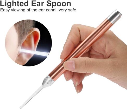 Ear Wax Removal Tool Kit LED 3 in 1 Cleaner for Earwax and Nasal Booger,Stainless Steel with Plastic Safety Smooth Without Hurting ear,Ear Spoon Pick Set With Storage Box for Kids and Adult in Saudi Arabia