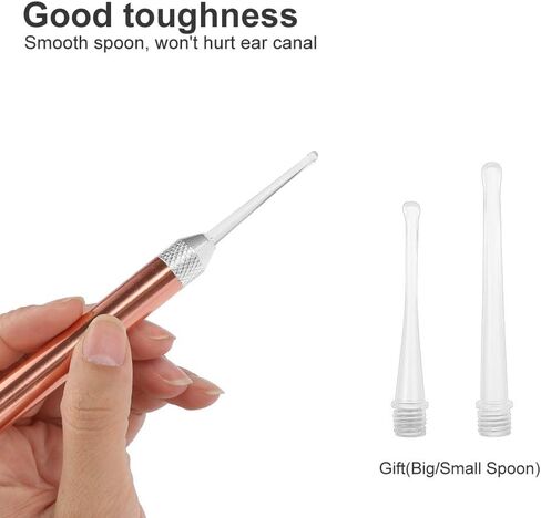 Ear Wax Removal Tool Kit LED 3 in 1 Cleaner for Earwax and Nasal Booger,Stainless Steel with Plastic Safety Smooth Without Hurting ear,Ear Spoon Pick Set With Storage Box for Kids and Adult in Saudi Arabia