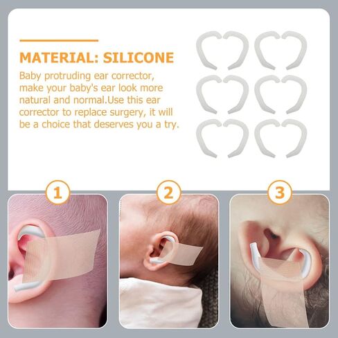 EXCEART Ear Corrector Baby Ear Aesthetic Corrector, 6 Pairs Infant Ear Corrector Auricle Valgus Correction Ear Correction Support Accessories for Kids Children Orthopaedic Ear Ear Caps in Saudi Arabia