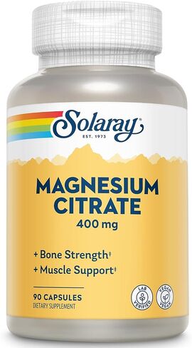 Solaray Magnesium Citrate, Veg Cap (Btl-Plastic) 400mg 90 Count | Pack of 2 in Saudi Arabia