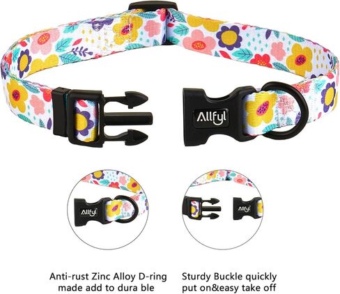 طوق الكلب قابل للتعديل الصيف زهرة الكلب الياقات مع مشبك السلامة لينة مريحة طوق الحيوانات الأليفة للكلاب الصغيرة والمتوسطة والكبيرة in Kuwait
