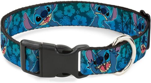 Buckle-Down Breakaway Cat Collar - Stitch Expressions/Hibiscus Collage Green-Blue Fade - 1/2" Wide - Fits 8-12" Neck - Medium in Saudi Arabia