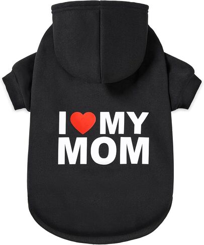 GreenJoy Dog Sweater Dog Hoodie الطقس البارد معطف الكلب سترة مقنعين للجراء والقطط والكلاب الصغيرة والمتوسطة والكبيرة (X-Large، أسود (I Love My Dad)) in Kuwait